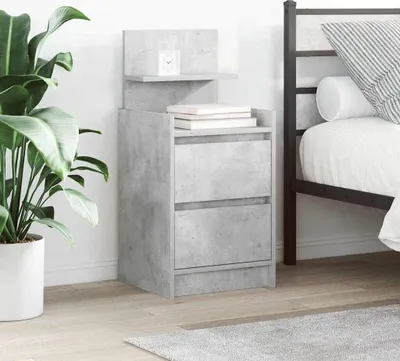 Obrázek produktu pro vidaXL Noční stolky se 2 zásuvkami 2 ks. Betonově šedé 38x34x80 cm