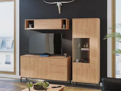 Obrázek produktu pro Stěna do obývacího pokoje FULTON 4 - ořech hikora