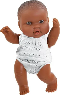 Produktbild von Paola Reina Babypuppe dunkler Junge Vinyl 22cm Unterwäsche