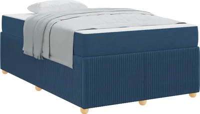 Produktbild von Bettrahmen mit Matratze Blau 120 x 200 cm Stoff