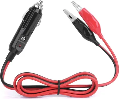 Image de 12V 16 AWG Crocodile Test Clip to Cigarette Lighting Plug Adapter Extension Cable
