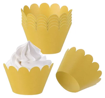 Cupcake-Wrapper Papier, 50 Stück, Gold, 21x8,5x5 cm