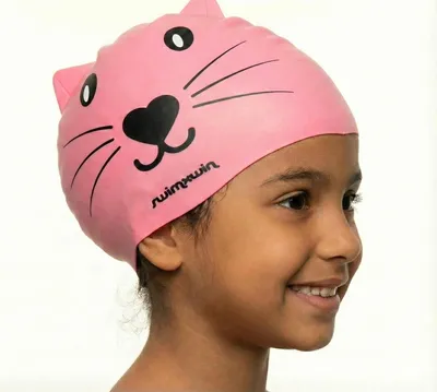Imagen del producto de Gorro de baño para niños, 100% silicona, talla junior (3-9 años), color rosa, para nadar