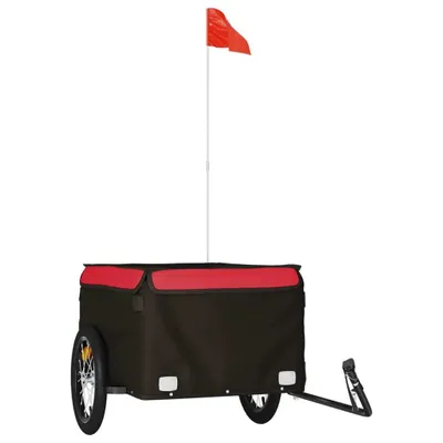 Produktbild von vidaXL Fahrradanhänger Schwarz und Rot 45 kg Eisen