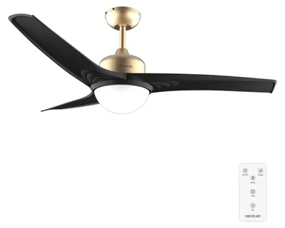Obrázok produktu pre Cecotec 08489, Domáci lopatkový ventilátor, Čierna, Zlato, Strop, 30 m², 132 cm, Diaľkový ovládač