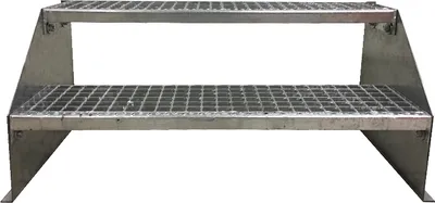 Produktbild von 2 Stufen Standtreppe Modell 1 Treppe Stahltreppe freistehend Breite 100cm Höhe 42cm verzinkt