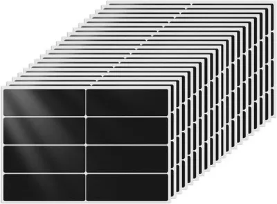 Produktbild von Famanu Selbstklebende Vinyl Aufkleber 76x25mm - Schwarz, 160 Stück
