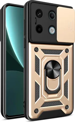 Image de Etui pour Xiaomi Redmi Note 13 Pro 5G, étui en silicone avec anneau de protection de l'appareil photo, or