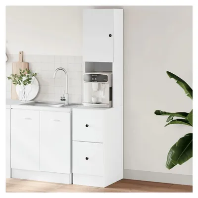 Produktbild von Küchenschrank Weiß 35x50x180 cm Holzwerkstoff