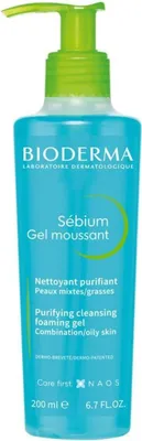 Produktbild von Bioderma Sébium Foaming Gel, Duschgel, 200 ml, Erwachsene, Frauen, Körper & Gesicht, ölige Haut