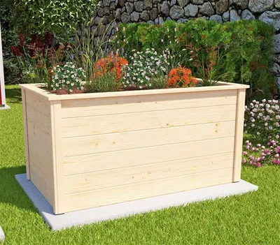 Produktbild von Weka Hochbeet 133 x 72 x 70 cm natur mit Schutzfolie