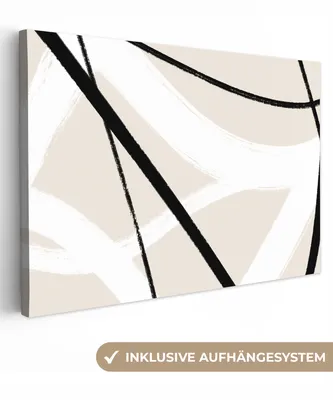 Produktbild von MuchoWow® - Leinwandbilder - Linie - Abstrakt - Minimalismus - Pastell, Wandbild, Wanddeko Bilder Wohnzimmer, 120x80 cm