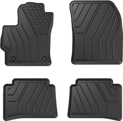 Produktbild von J&J AUTOMOTIVE | EKO Gummimatten Gummifußmatten Für Toyota Toyota Corolla Kombi/ Limousine ab 2019, Schwarz, Anti-Rutsch, Ohne Geruch, mit Tunnel, Allwetter, Rand 3cm, Set 4-Teilig, mit Befestigungen