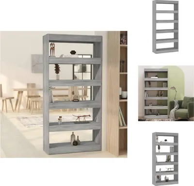 Obrázok produktu pre vidaXL Regál/rozdeľovač izieb Grey Sonoma 80x30x166 cm Materiál na báze dreva - Regály a knižnice