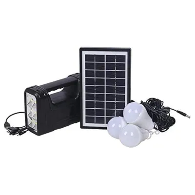 Produktbild von 3600 mAh mini solární generátor se solárním panelem 3,5 W, 6 V, přenosná elektrárna se zásuvkou a LED světly - SOLARGENKO
