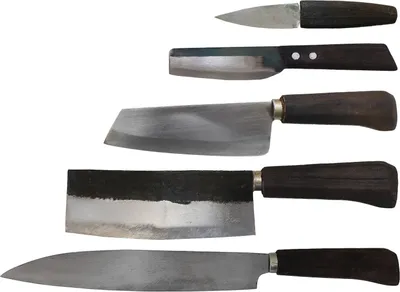 Produktbild von Kochmesser Küchenmesser Messer handgefertigt Klinge Kohlenstoffstahl extrem scharf , Motiv:Kim 18cm