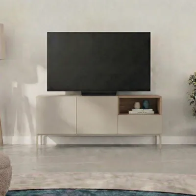 Productafbeelding van Skye Decor, TV-standaard van hoge kwaliteit, 100% melamine, 140 cm, in de kleuren Sandstone en Sepet Eik