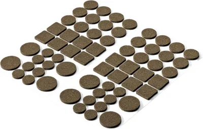 Produktbild von Hettich Filzgleiterset braun verschiedene Größen - 64 Stück