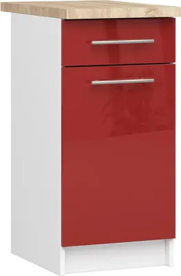 Obrázek produktu pro AKORD Furniture Factory KS0POLIBIACZERPOL004, 1 dveře/dveří, 2 police/polic, Bílá, Dvířka s pantem, 16 mm, 1 zásuvka/zásuvek