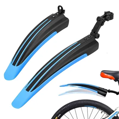 Image de Kit de garde-boue bleu pour vélos de 20 à 26 pouces, compatible avec les VTT, les vélos de course et les vélos de ville