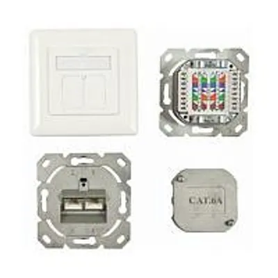 Obrázek produktu pro Synergy 21 S216358, 2 x RJ-45, 6a, Bílá, 80 mm, 80 mm, 5,6 cm