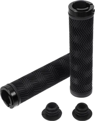 Image de 1 Ensemble De Poignées De Guidon De Vélo, Poignées De Guidon Ergonomiques Antidérapantes, Poignées De Guidon Verrouillables Pour Vélo Électrique Vtt, Noir