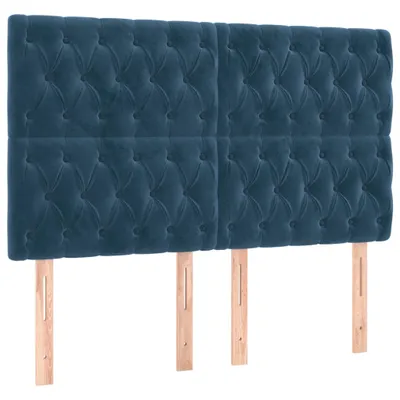 Produktbild von Kopfteile 4 Stk. Dunkelblau 72x5x78/88 cm Samt
