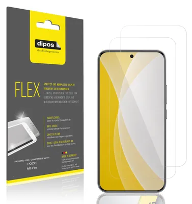 Produktbild von 2x Schutzfolie für POCO M8 Pro Folie, 100% Displayabdeckung, dipos Flex