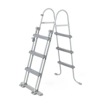 Immagine prodotto di Scaletta di sicurezza per piscine in metallo antiruggine e gradini ultra-resistenti BESTWAY - 107 cm