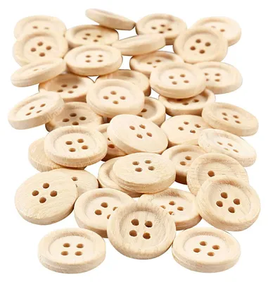 Immagine prodotto di Manopole in legno, 18 mm, 4 fori, 40 pezzi.