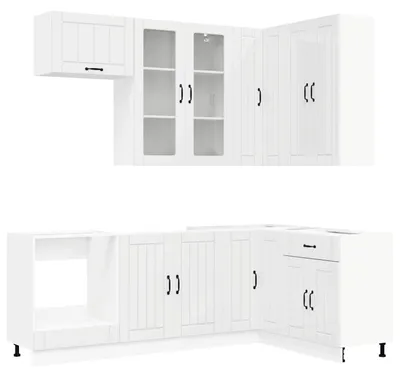 Imagen del producto de vidaXL Conjunto de cocina LUCCA, 8 piezas, blanco brillante, material de madera