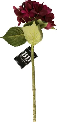Produktbild von Bellatio Design Kunstblumen Hortensienzweig - bordeauxrot - 48 cm