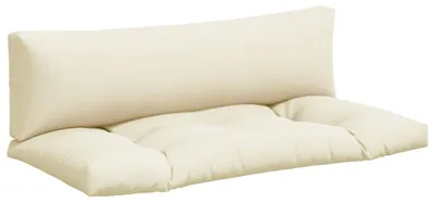 Image de vidaXL Coussin palette 2 pcs. Tissu crème