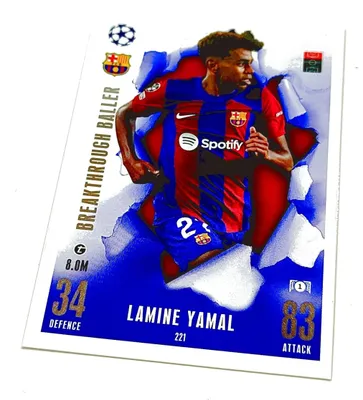 Produktbild von Match Attax Extra 2023/24 Card. 221 Lamine Yamal / Breakthrough Baller