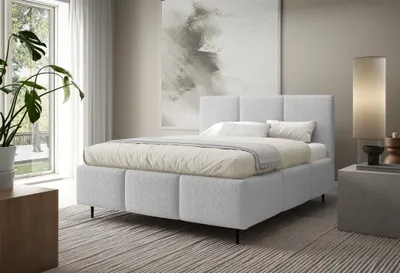 Produktbild von Polsterbett Schlafzimmerbett MIAMI 140x200cm in Stoff Lambi Hellgrau