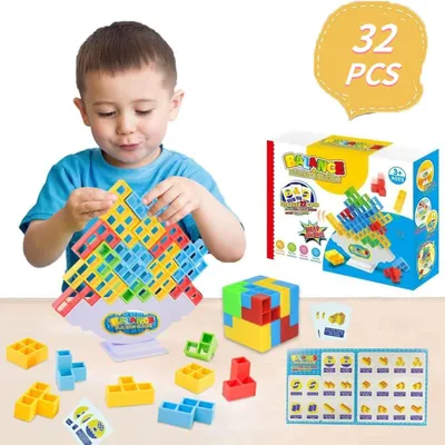 Produktbild von Turm Building Toy Montessori-Spielzeug für 2-6 Jahre 32 Elemente