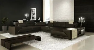 Produktbild von Wohnlandschaft Ecksofa U Form XXL BIG Polster Leder