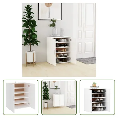 Produktbild von The Living Store Schuhschrank Weiß 60x35x70 cm Holzwerkstoff