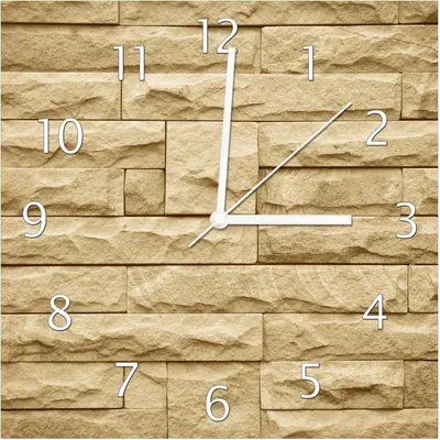 Produktbild von Wallario Design Wanduhr Steinwand gelb aus Echtglas, Größe 30 x 30 cm