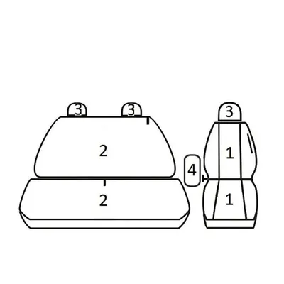 Produktbild von ATRA Sitzschonbezug Sitzbezüge Set Vorne Schwarz für CITROËN Jumpy Kastenwagen (V) passend für PEUGEOT Traveller (V) Expert Kastenwagen (V) für TOYOTA
