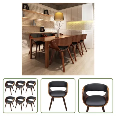 Produktbild von The Living Store Esszimmerstühle 6 Stk. Braun Kunstleder