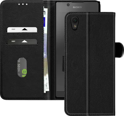 Produktbild von Avizar, Kunstlederetui mit Standfunktion Sony Xperia L1, Schwarz