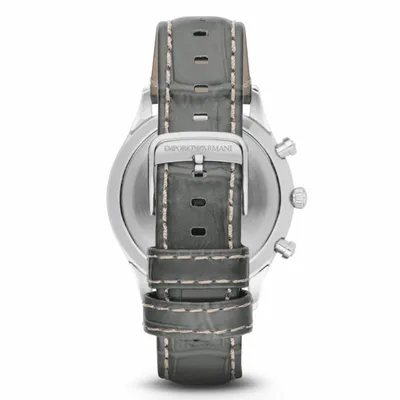 Produktbild von Armani Armbanduhr Quarz Analog 43mm Edelstahl Grau Leder Grün Weiß Zifferblatt ty562220 AR1861