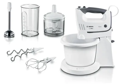 Produktbild von Bosch MFQ37490, Handmixer, Grau, Weiß, Mixen, 1,3 m, 3 l, Leiter