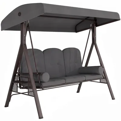 Produktbild von Outsunny Hollywoodschaukel 3-Sitzer Gartenschaukel mit Sonnendach Tablett
