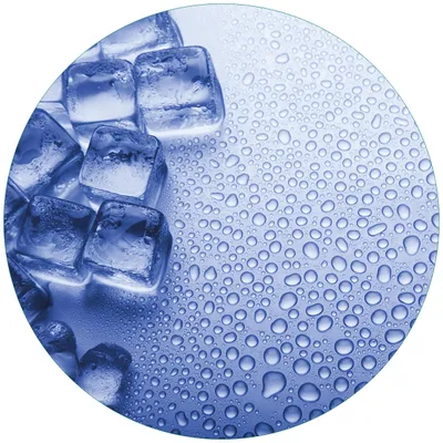 Produktbild von Wallario Premium Glasbild, freischwebende Optik, kräftige Farben, rund 50cm Durchmesser, Motiv Eiswürfel