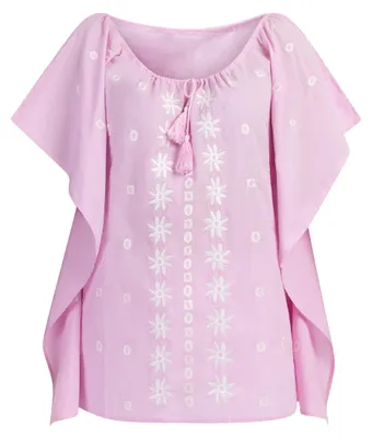 Image de Poncho ESHA pour femme - rose et blanc, XL