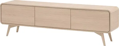 Produktbild von Wohnzimmer Lowboard mit 180 cm Breite in Eiche, 3 Klappen - TULSA-61