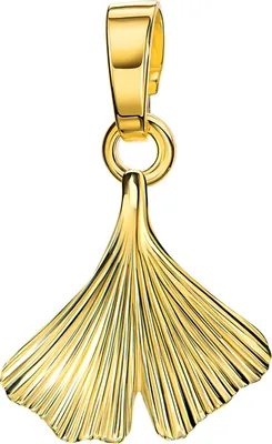Produktbild von Anhänger 333 Gold 8 Karat 8K mit Ginkgo-Blatt Anhänger Gold für Damen als Kettenanhänger mit Zertifikat