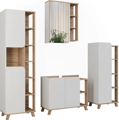 Obrázek produktu pro Sada koupelnového nábytku Vicco Karen Sonoma/bílá 4 díly, Model 55412